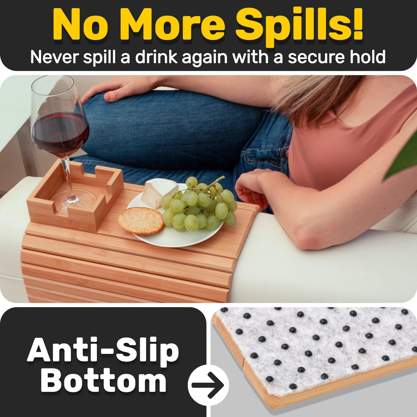 Armoni - Bamboo Couch Cup Holder