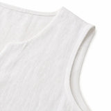 Lunelle – Sleeveless Linen V-Neck Tank with Buttons
