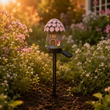 Lunavia – Solar Fairy Cottage Garden Stake Light, Hand-Sculpted Resin, Auto-On Warm LED
