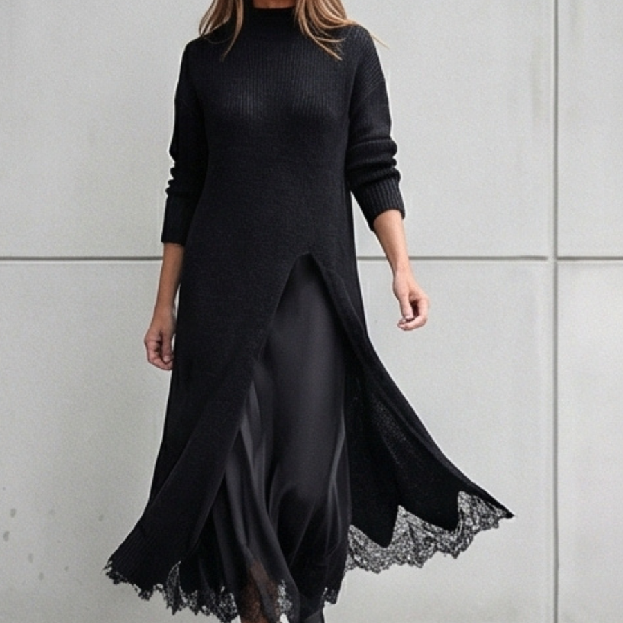 Lunette – Women’s Knitted Cardigan & Lace Camisole Set