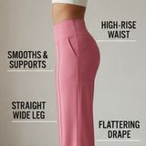 Elyra – Women's Wide Leg Yoga Pants with Crossover Waist