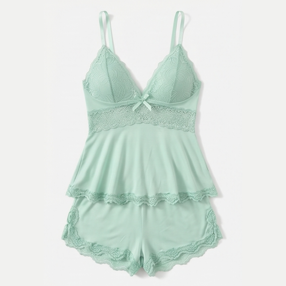 Lunella – Women's Tiered Lace Cami Pajama Set
