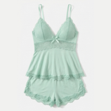 Lunella – Women's Tiered Lace Cami Pajama Set