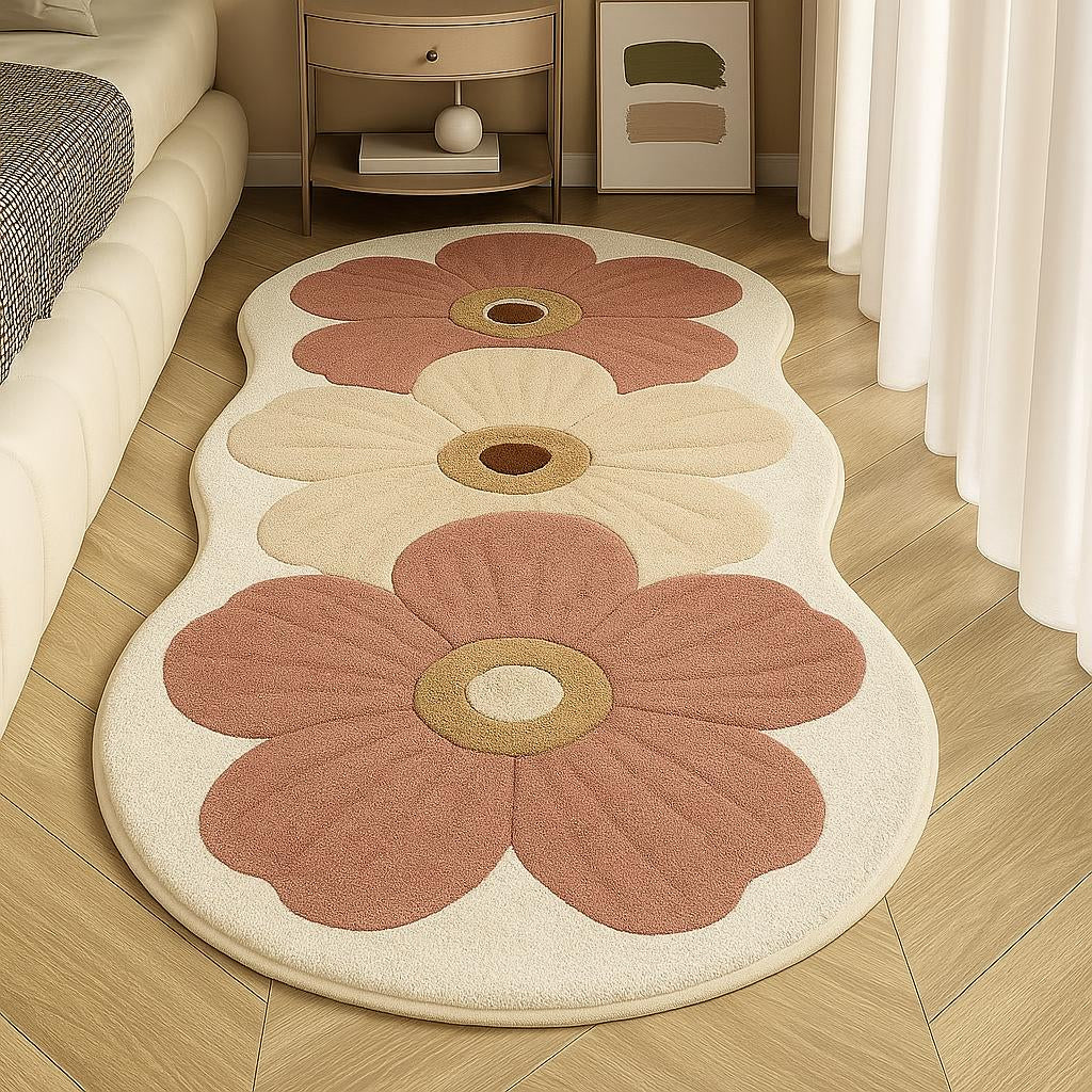 Velveterra - Soft Irregular Flower Pattern Rug