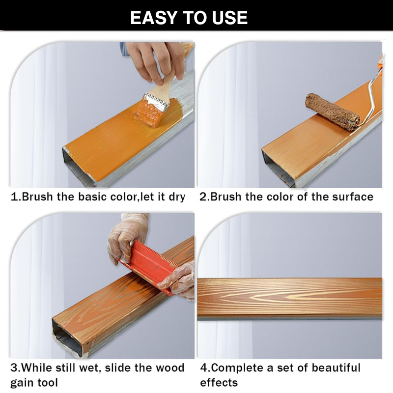 Oakura - 2-Piece DIY Woodgrain Texture Roller Toolkit