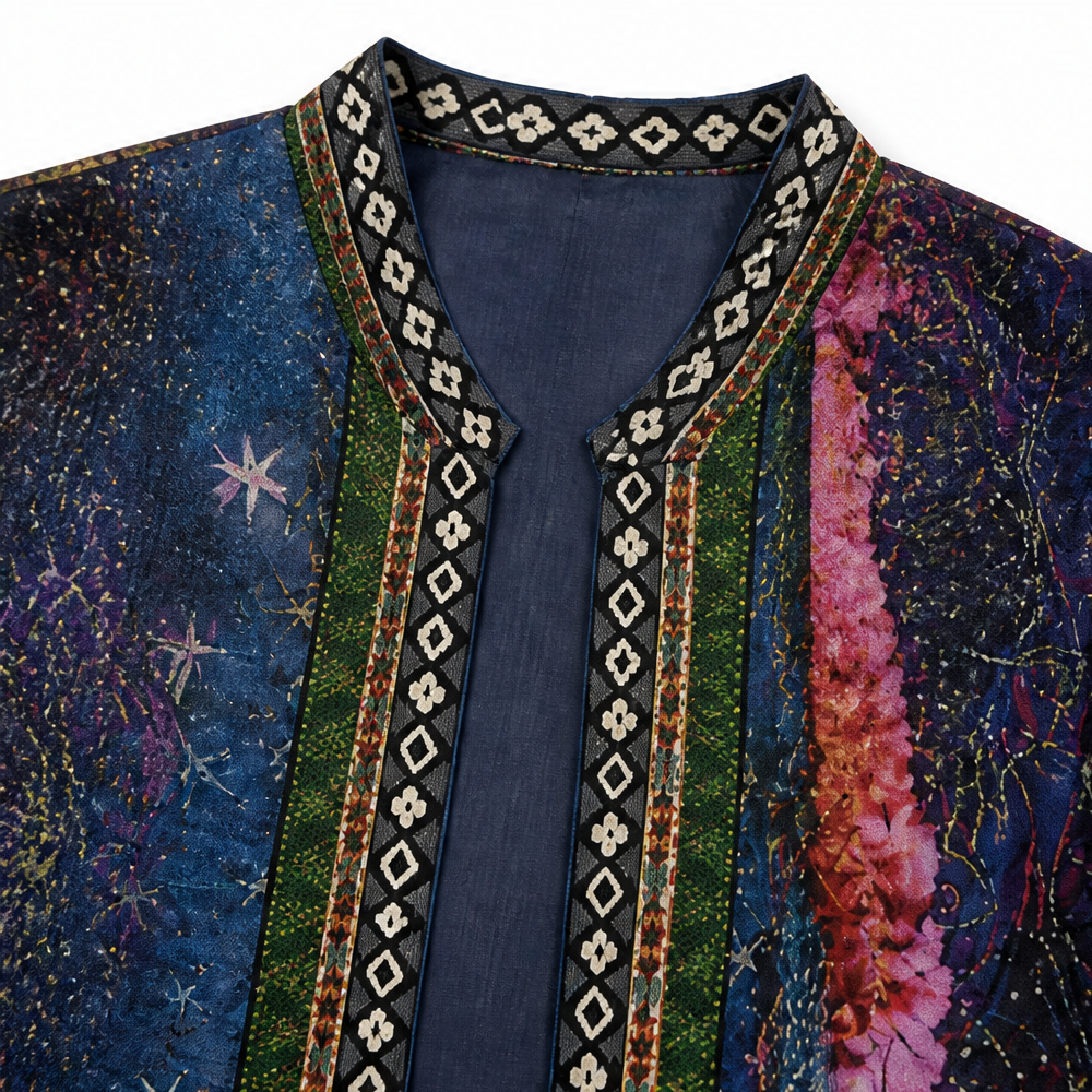 Patrice – Art-Print Open Jacket for Effortless Style