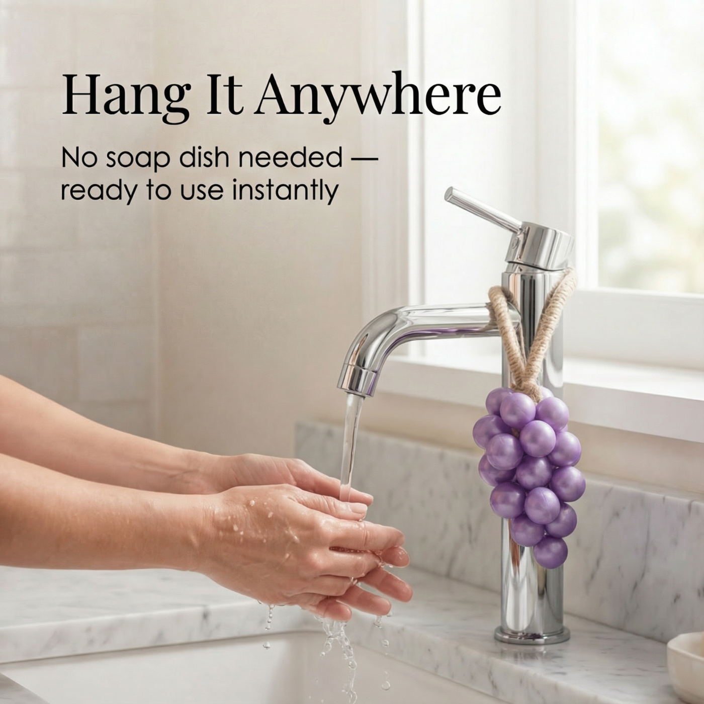 Vinara - Pearlescent Grape Cluster Soap on a Rope