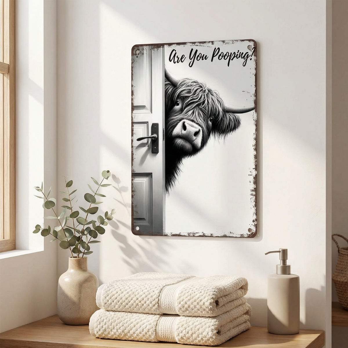 Peekaboo - Funny bathroom metal sign