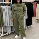 Lounara – Soft-Stretch Lounge Set with Wide-Leg Pants and Pockets