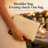 Solène – Woven Straw Crossbody Clutch Bag for Women