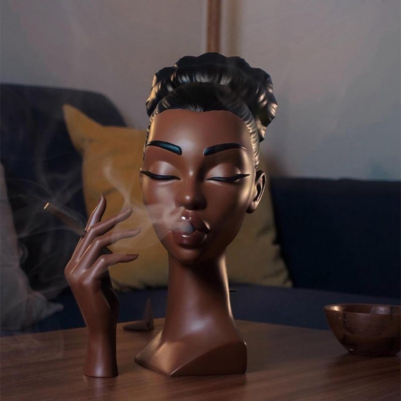 Scentra - Luxury Black Woman Head Incense Sculpture