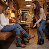 Denara - Denim and Leather Mid-Calf Riding Boots