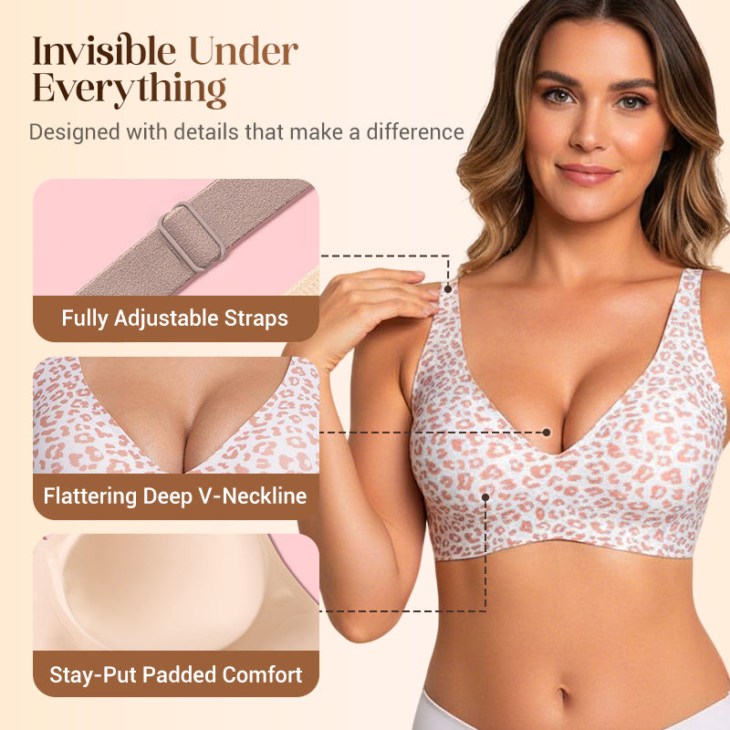 Veluna - Women's Wireless Deep V Lift Bra