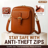 Veletto – Double Pocket PU Leather Crossbody Bag