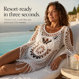 Solenza – Boho Crochet Cover-Up with Long Fringe Hem and Mandala Detail