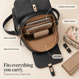 Marabella – Backpack with Twist-Lock Flap and Rose-Gold Hardware