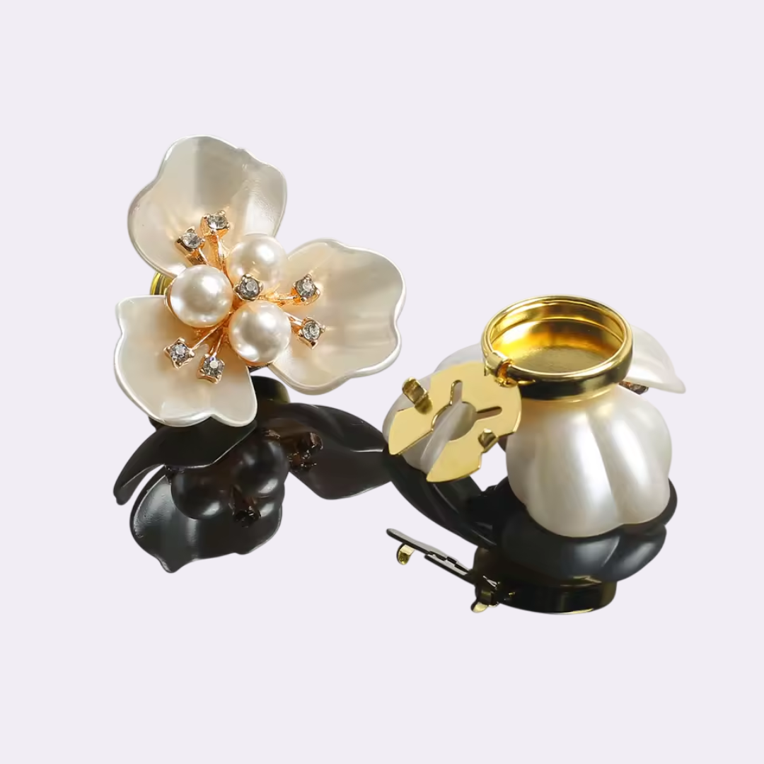 Petaline - Delicate Pearl Flower Shirt Brooch