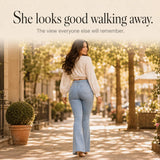Curvella – High Waist Stretch Flare Jeans for Women, Butt-Lifting Bootcut Denim