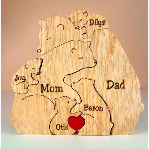Cubunity – Personalized Wooden Bears Family Puzzle