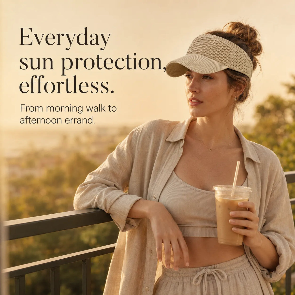 Solvia – Open-Top Sun Visor for Buns and Ponytails