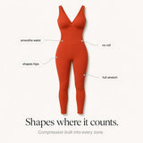 Snatura – Seamless V-Neck Shaping Jumpsuit for Yoga & Everyday Wear