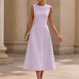 Draperie – Draped-Neck Pleated A-Line Wedding Guest Dress