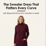 Velara – Women's Relaxed Turtleneck Sweater Dress with Pockets