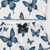 Lunavia – Women's Butterfly Print Ribbed Pajama Set
