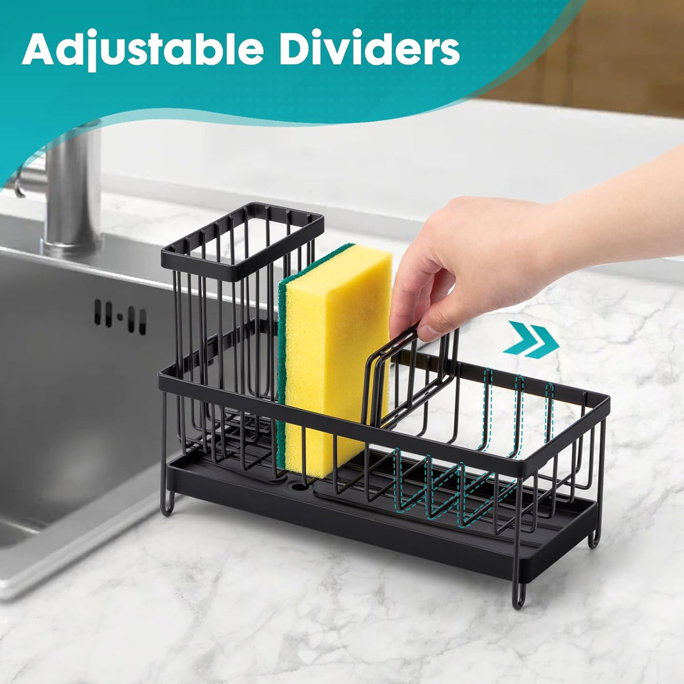 TidyDock - Compact Self-Draining Sink Organizer