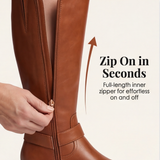 Ridella - Knee High Riding Boots with Buckle Detail