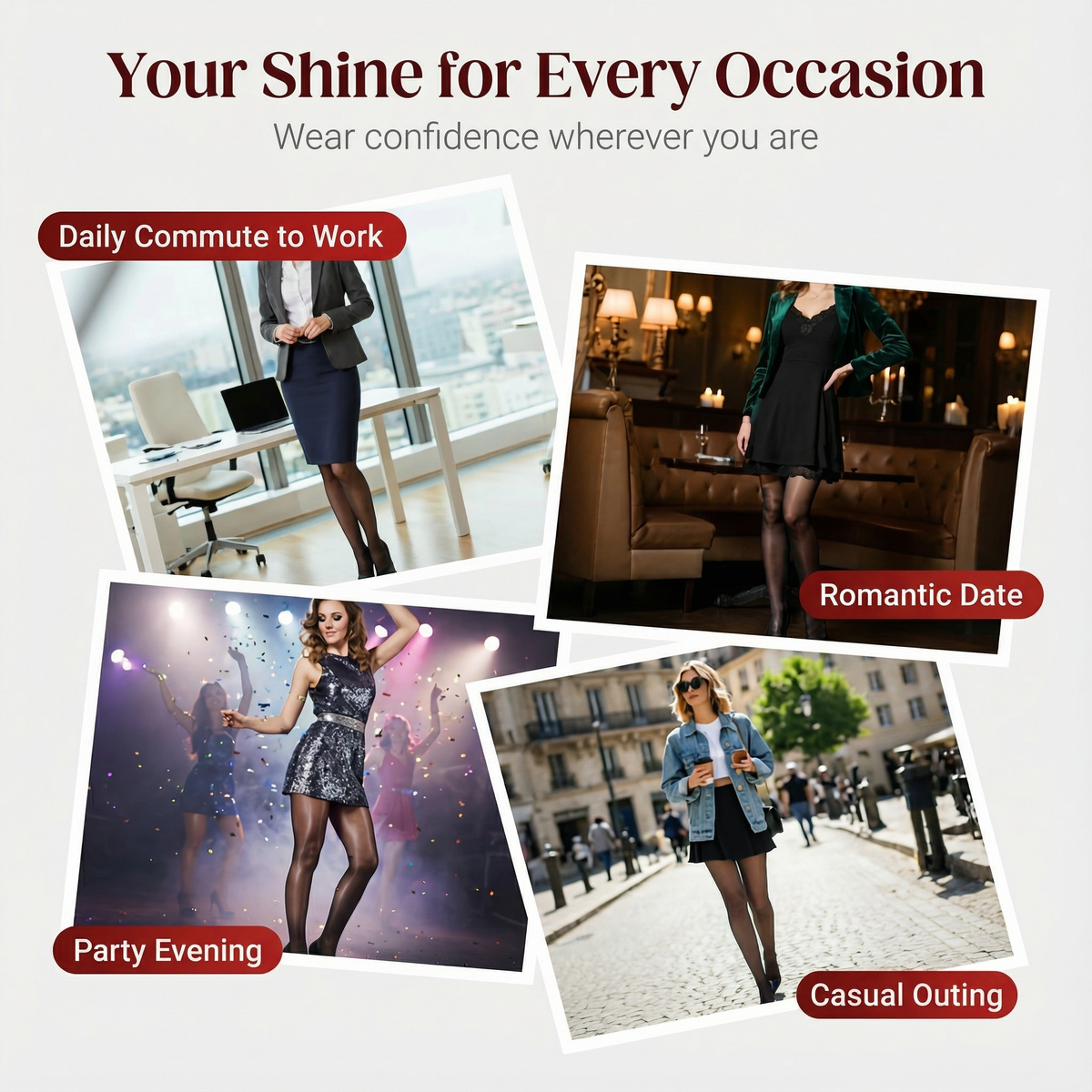 Silkara High-Waist Shiny Pantyhose