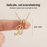 LUMARA – 3-Layer Initial Necklace with Pink Heart Zircon