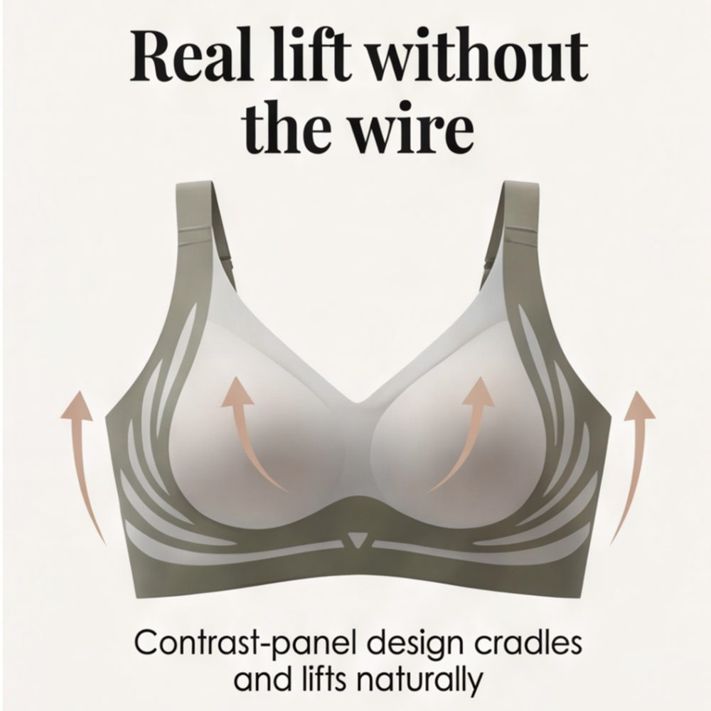 Veluna - Women's Wireless Lift Bra with Wide Side Wings