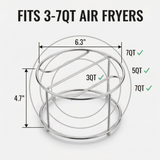 CrispHang Air Fryer Kebab Rack with 24 Hanging Skewers
