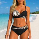Solvana – Twist-Front Push-Up Bikini Set with High-Waist Bottoms