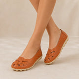 Wearbella – Perforated Woven Low-Cut Flat Loafers