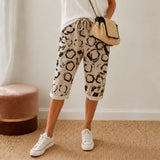 Solavia – Women's Cropped Drawstring Pants with Pockets, Printed Summer Style