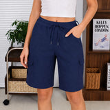 Brevelle – Quick-Dry Cargo Shorts for Women with 6 Pockets and Drawstring Waist