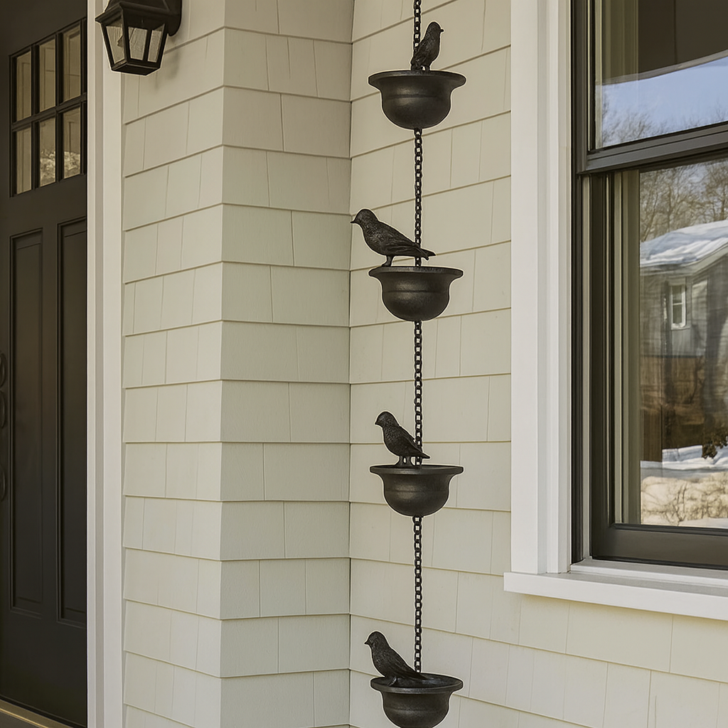 RainPerch – Bird Rain Chain for Garden Charm