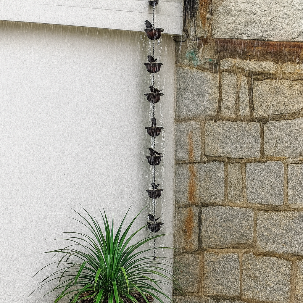 RainPerch – Bird Rain Chain for Garden Charm