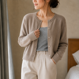 Wearbella – Cropped Brushed-Knit Button-Front Cardigan