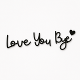 Homely – Love You Bye Wood Wall Script Set with Heart Accent