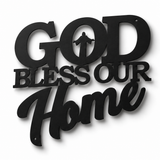 Hearthwell – Black Metal Wall Sign, Faith & Home Decor Art