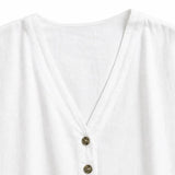 Soléne – Oversized V-Neck Linen-Look Tunic Dress, Breezy Summer Cover-Up