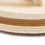 Solara – Woven Strap Platform Flip Flops for Women, Non-Slip Summer Sandals