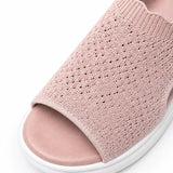 Aurelle – Knit Platform Sandals with Cushioned Sole and Slingback