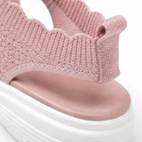 Aurelle – Knit Platform Sandals with Cushioned Sole and Slingback