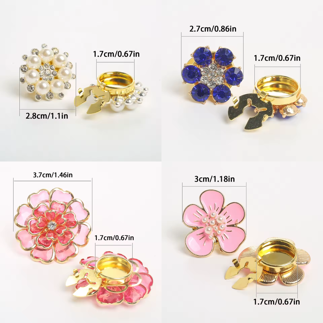 Petaline - Pearl Flower Shirt Clasp