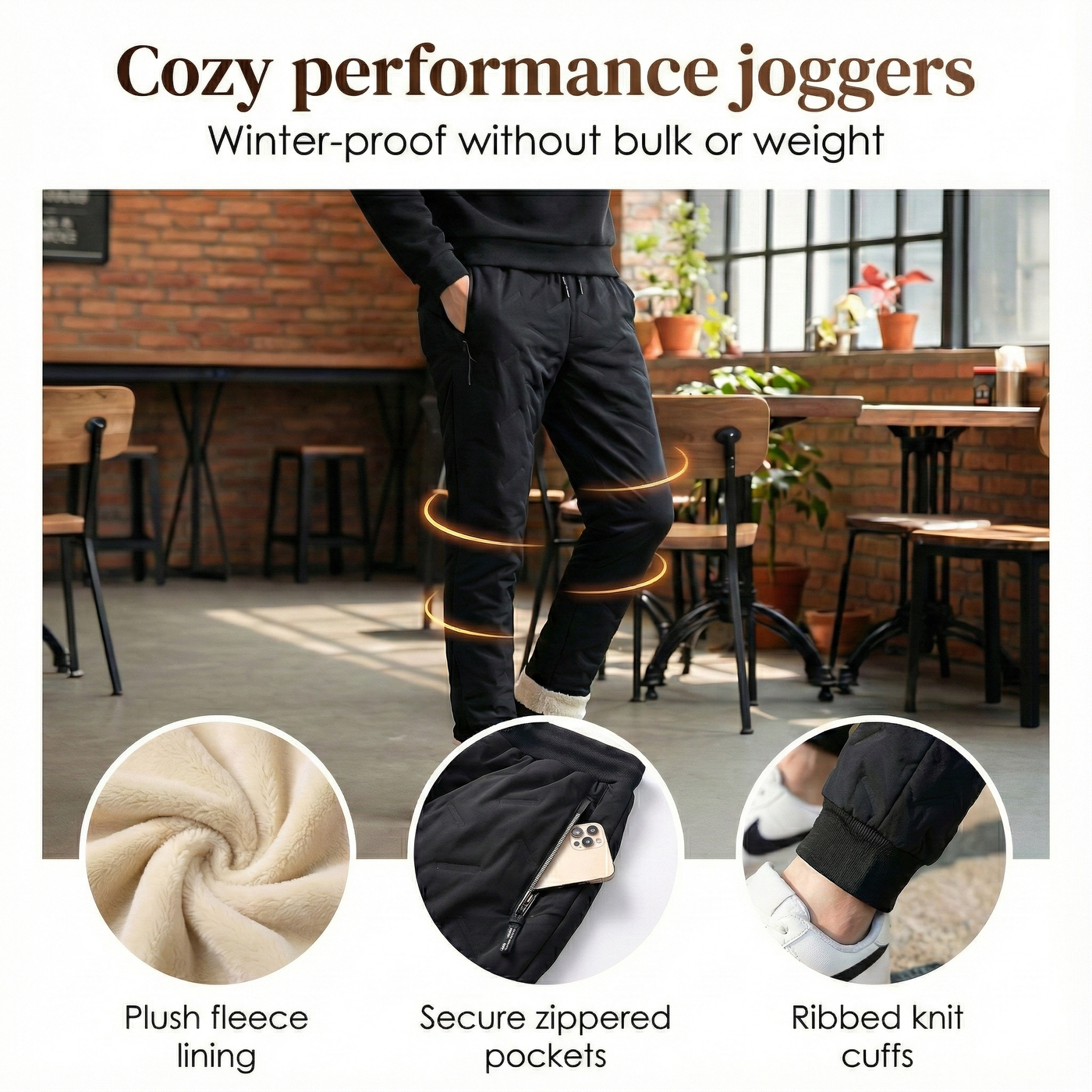 Nuvon – Unisex Fleece-Lined Winter Joggers