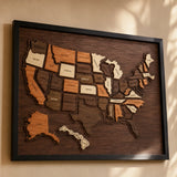 Wanderoak – Wooden USA Travel Map with 3D State Pieces
